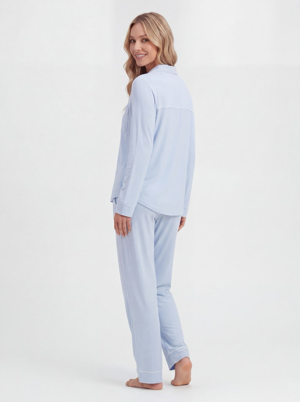 Hemelsblauwe Bamboe Pyjama