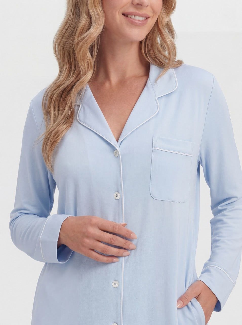 Hemelsblauwe Bamboe Pyjama