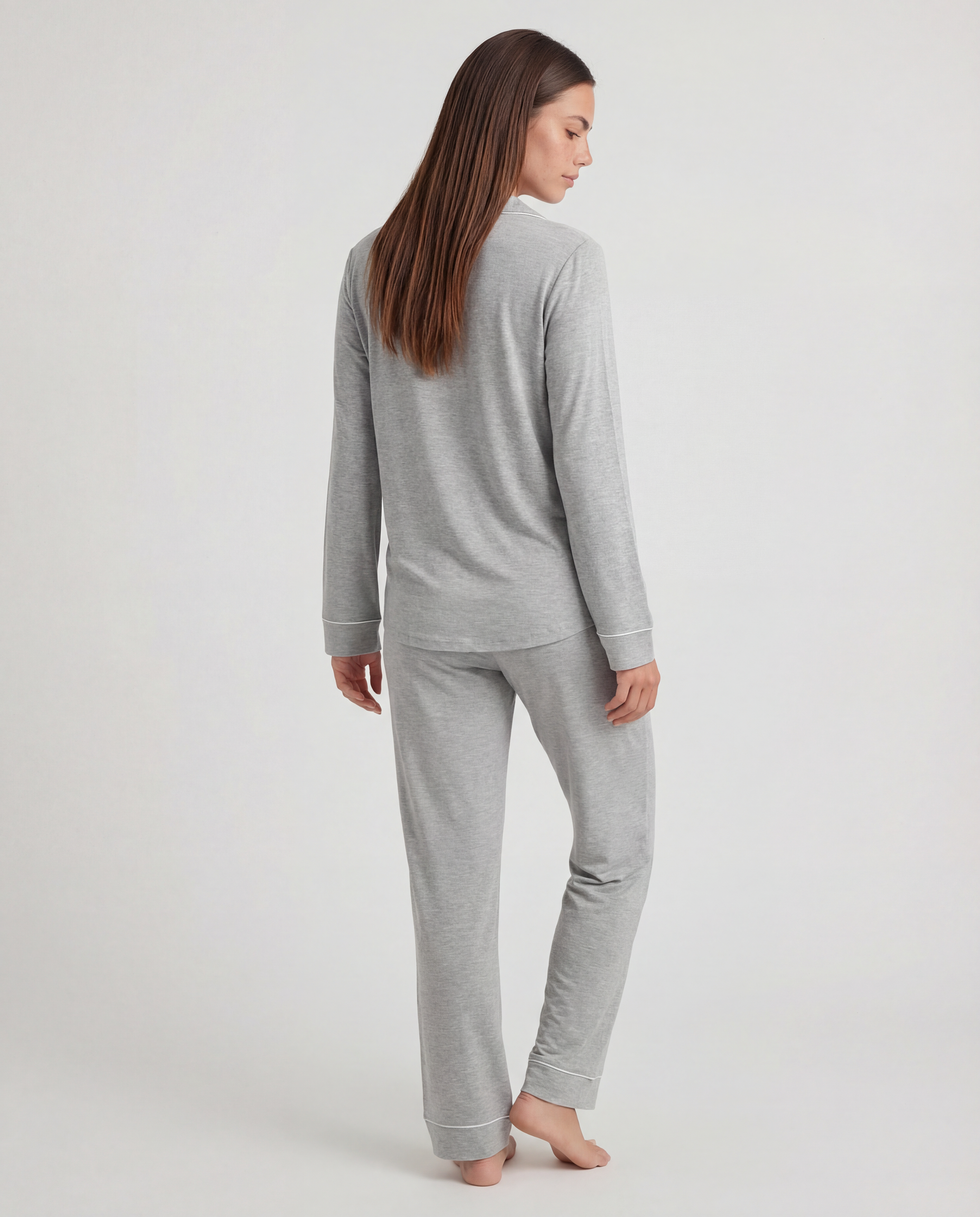 Lichtgrijze bamboe pyjama