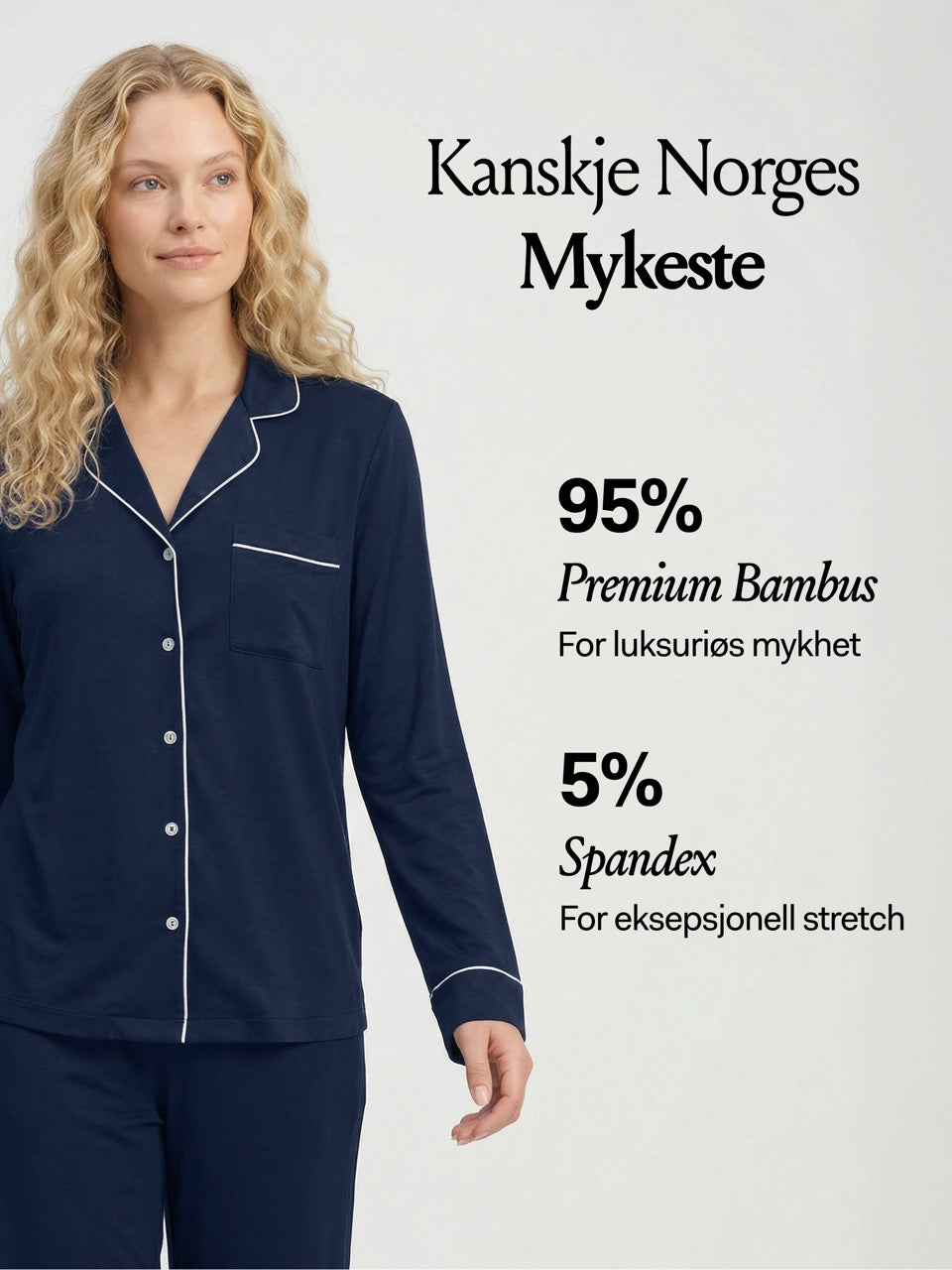Marineblauwe Bamboe Pyjama