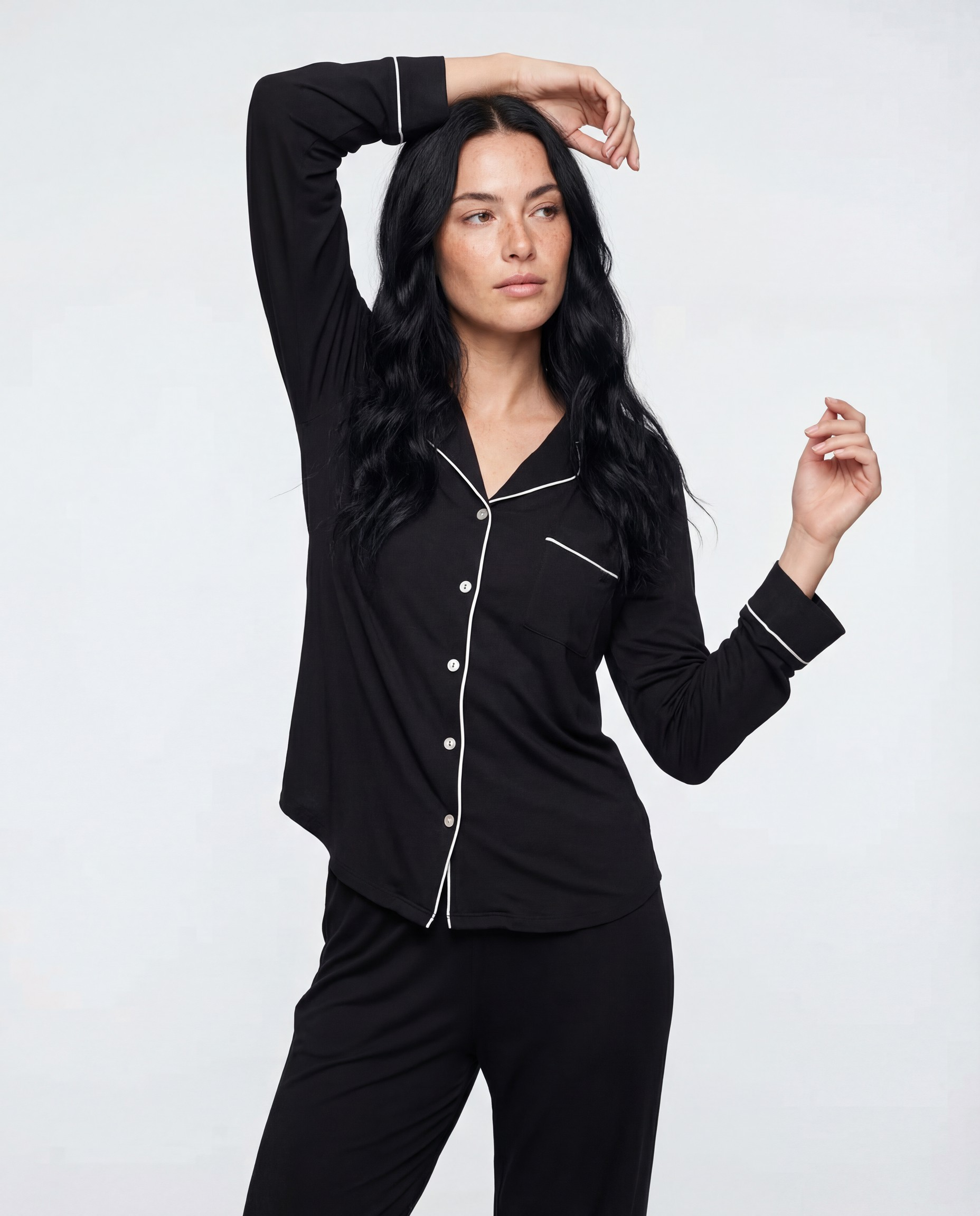 Zwarte bamboe pyjama