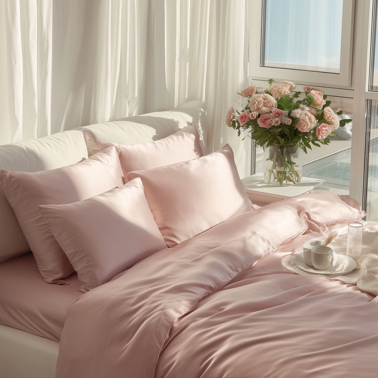 Roze Bamboe Beddengoed