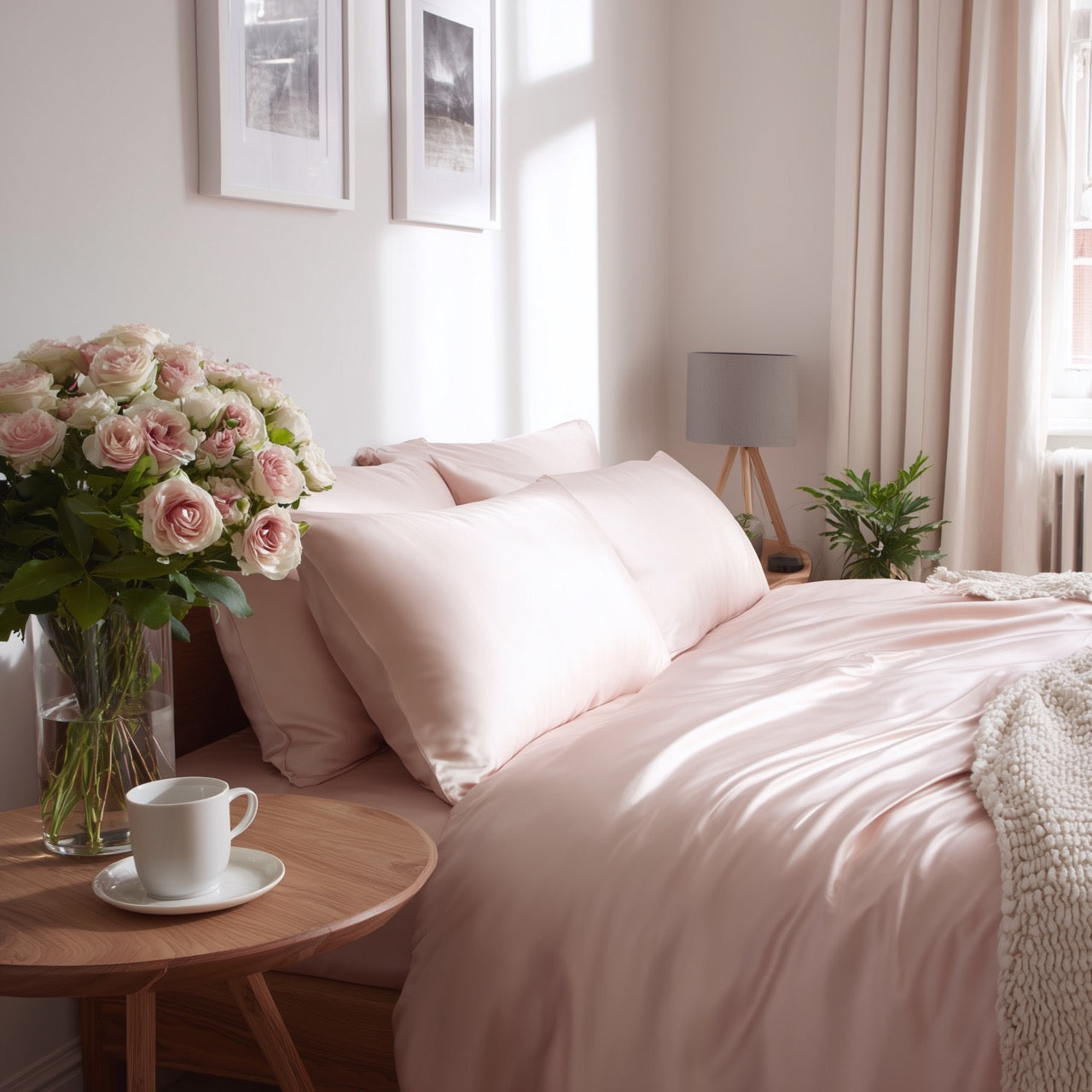 Roze Bamboe Beddengoed